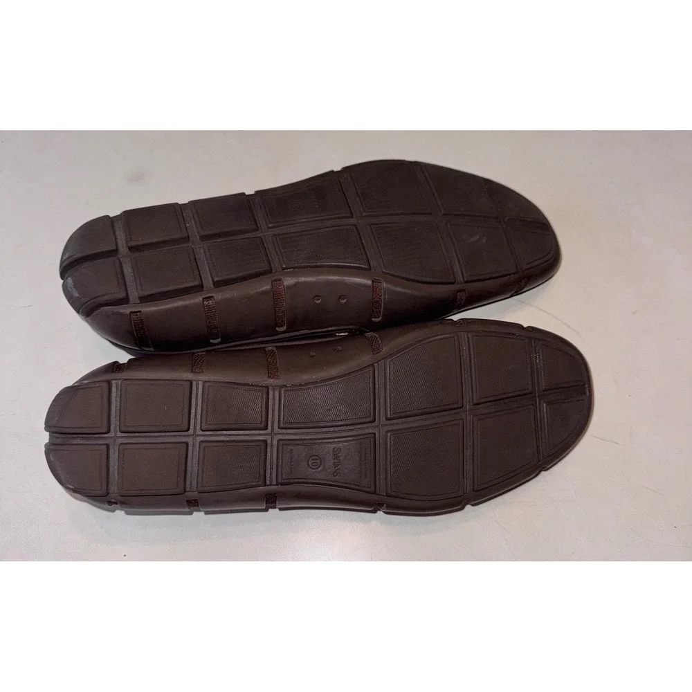 Swims Men's Penny Loafers Brown Rubber Boat Slip On Mesh Water Shoes Size 10
